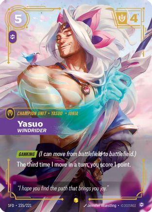 Yasuo, Windrider (Overnumbered) (235/221) - Spiritforged Foil