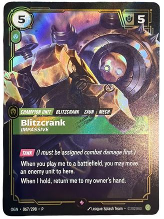 Blitzcrank, Impassive (067/298) - Riftbound Organized Play Promotional Cards Foil