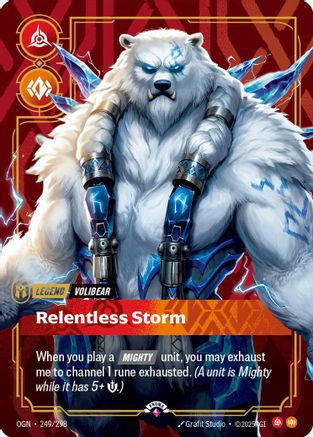 Volibear, Relentless Storm (Metal) (Best Of) (249/298) - Riftbound Organized Play Promotional Cards Foil