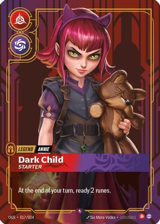 Annie, Dark Child (Metal) (Best Of) (017/024) - Riftbound Organized Play Promotional Cards Foil