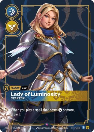 Lux, Lady of Luminosity (Metal) (Best Of) (021/024) - Riftbound Organized Play Promotional Cards Foil