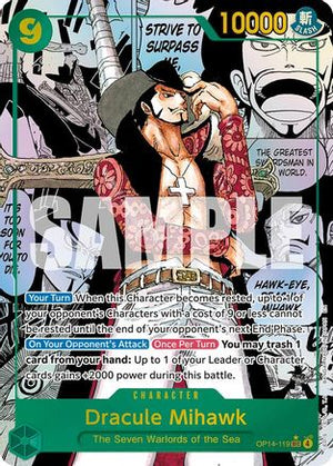 Dracule Mihawk (Manga) (OP14-119) - The Azure Sea's Seven Foil (Cabinet-NM)