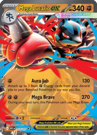 Mega Lucario ex (113) Double Rare Holofoil