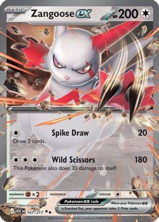 Zangoose ex (167) Double Rare Holofoil