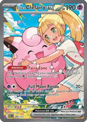 Lillie's Clefairy ex - 280/217 Ascended Heroes SIR (Cabinet-NM)