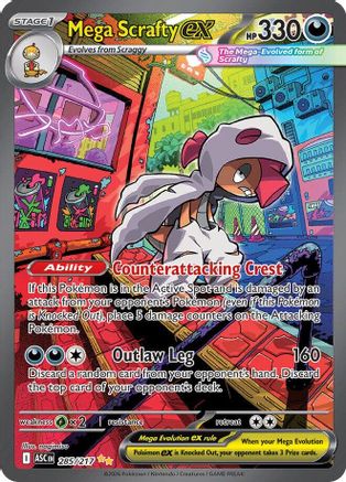 Mega Scrafty ex - 285/217 Special Illustration Rare Holofoil (Cabinet-NM)