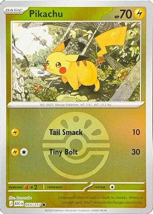 Pikachu (Friend Ball) (55) Common Reverse Holofoil