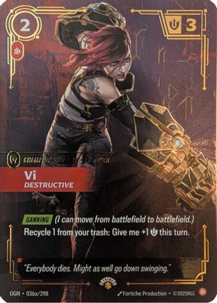 Vi, Destructive (036a/298) - Riftbound Promotional Cards Foil