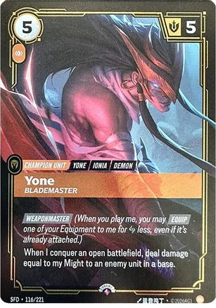 Yone, Blademaster (116/221) - Riftbound Organized Play Promotional Cards
