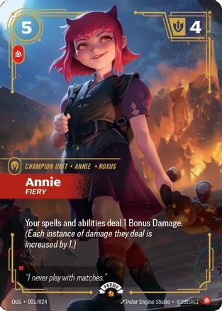 Annie, Fiery (001/024) - Riftbound Organized Play Promotional Cards Foil