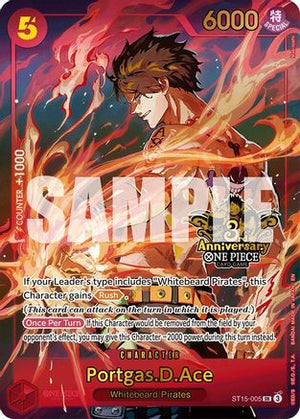 Portgas.D.Ace (Japanese Version 3rd Anniversary Set) (ST15-005) - One Piece Promotion Cards Foil (Cabinet-NM)