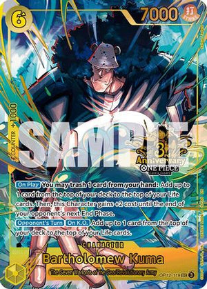 Bartholomew Kuma (Japanese Version 3rd Anniversary Set) (OP12-119) - One Piece Promotion Cards Foil (Cabinet-NM)