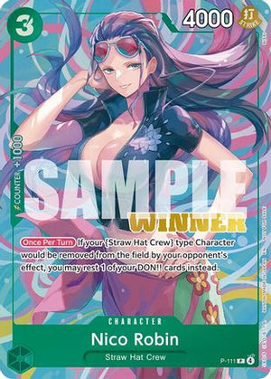 Nico Robin, Nami, Bonney (Heroines Battle Winner Pack) (P-111) - One Piece Promotion Cards Foil (Cabinet-Sealed)
