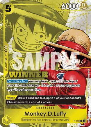 Monkey.D.Luffy (Winner Pack 2026 Vol. 2) (P-106) - One Piece Promotion Cards Foil