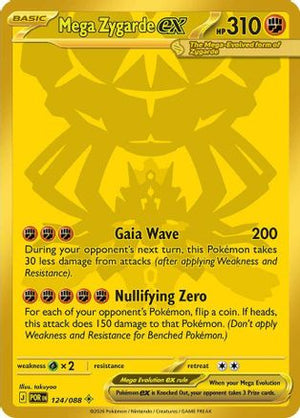 Mega Zygarde ex 124/088 Perfect Order Gold Card (Cabinet-NM)