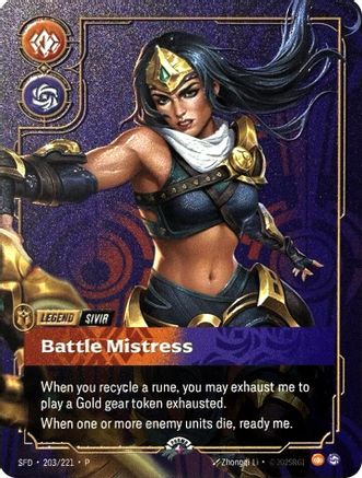 Sivir, Battle Mistress (Metal) (Best Of) (203/221) - Riftbound Organized Play Promotional Cards Foil