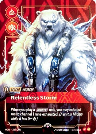 Volibear, Relentless Storm (Metal) (Prize Wall) (249/298) - Riftbound Organized Play Promotional Cards