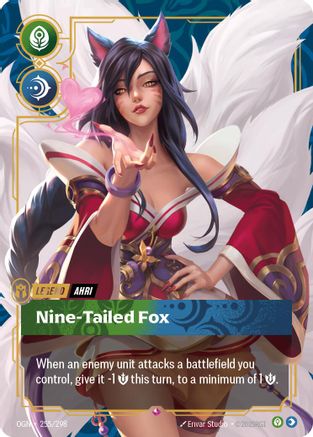 Ahri - Nine-Tailed Fox (Metal) (Prize Wall) (255/298) - Riftbound Organized Play Promotional Cards