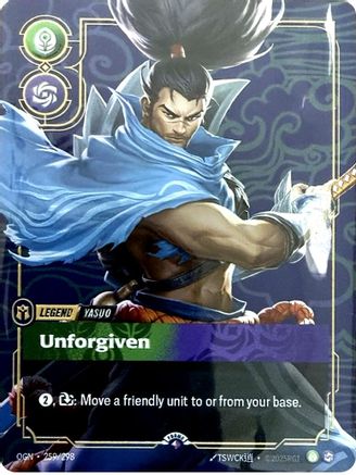 Yasuo, Unforgiven (Metal) (Prize Wall) (259/298) - Riftbound Organized Play Promotional Cards