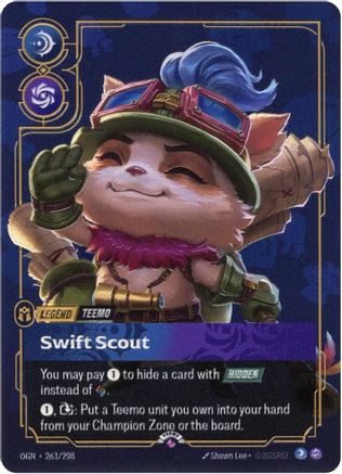 Teemo, Swift Scout (Metal) (Prize Wall) (263/298) - Riftbound Organized Play Promotional Cards