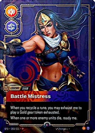 Sivir, Battle Mistress (Metal) (Prize Wall) (203/221) - Riftbound Organized Play Promotional Cards