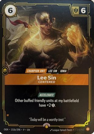 Lee Sin, Centered (151b/298) - Riftbound Organized Play Promotional Cards Foil