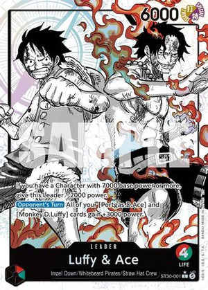 Luffy & Ace (Parallel) (ST30-001) - Starter Deck EX: Luffy & Ace Foil (Cabinet-NM)