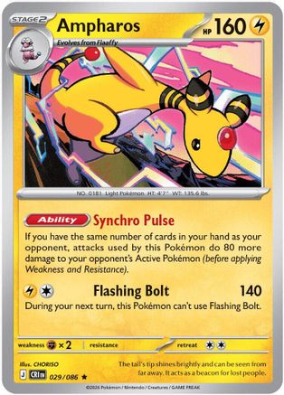 Ampharos - 029/086 (29) Rare Holofoil