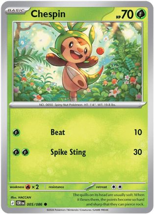Chespin - 005/086 (5) Common Reverse Holofoil