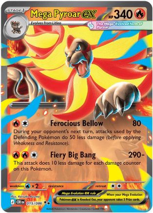Mega Pyroar ex - 015/086 (15) Double Rare Holofoil