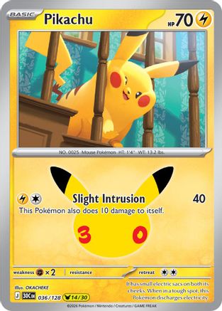 Pikachu - 036/128 (36) Pikachu Rare Holofoil
