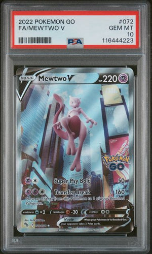 PSA 10 Mewtwo V 72/78 Pokémon Go (Cabinet)