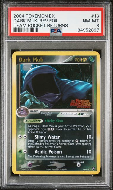PSA 9 Dark Muk Team Rocket Returns #16 Reverse Holofoil (Cabinet)