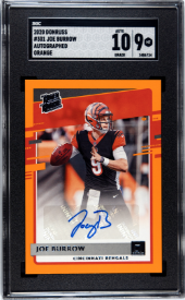 SGC 9 Auto 10 Joe Burrow Orange Rated Rookie #301 (cabinet)