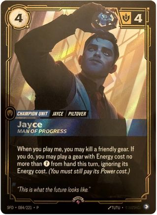 Jayce, Man of Progress (084/221) - Riftbound Organized Play Promotional Cards Foil