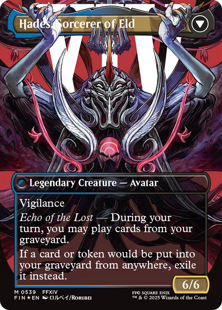 Emet-Selch, Unsundered // Hades, Sorcerer of Eld (FIN-539) - FINAL FANTASY (Borderless) Foil (Cabinet-NM)