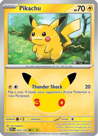 Pikachu - 023/128 (23) Pikachu Rare Holofoil