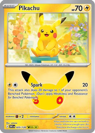 Pikachu - 025/128 (25) Pikachu Rare Holofoil