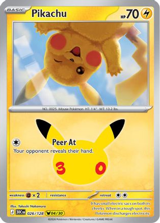 Pikachu - 026/128 (26) Pikachu Rare Holofoil