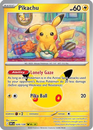 Pikachu - 028/128 (28) Pikachu Rare Holofoil