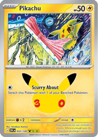 Pikachu - 032/128 (32) Pikachu Rare Holofoil