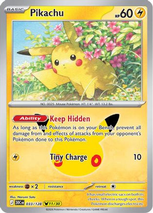 Pikachu - 033/128 (33) Pikachu Rare Holofoil