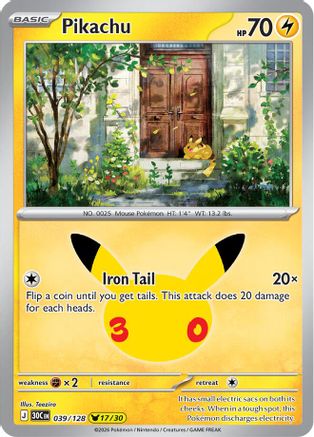 Pikachu - 039/128 (39) Pikachu Rare Holofoil