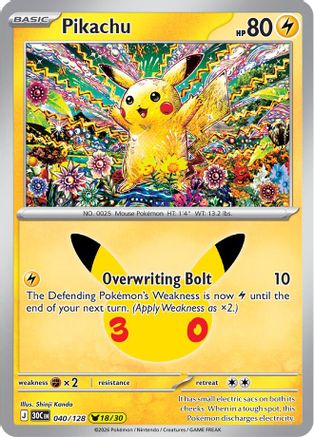 Pikachu - 040/128 (40) Pikachu Rare Holofoil