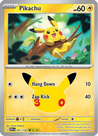 Pikachu - 041/128 (41) Pikachu Rare Holofoil