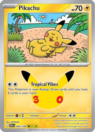 Pikachu - 043/128 (43) Pikachu Rare Holofoil