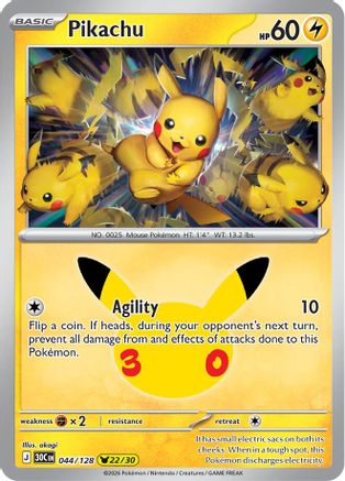 Pikachu - 044/128 (44) Pikachu Rare Holofoil