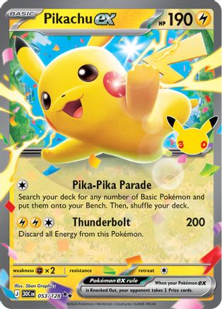 Pikachu ex - 053/128 (53) Double Rare Holofoil