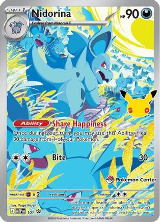 Nidorina - 101 (30th Celebration) (Pokemon Center Exclusive) (101) Promo Holofoil