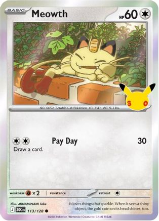 Meowth - 113/128 (113) Common Holofoil